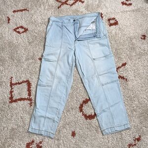 Universal Thread- Size 14- Super Light Wash- Front Seam H.R Cargo Stretch Jeans